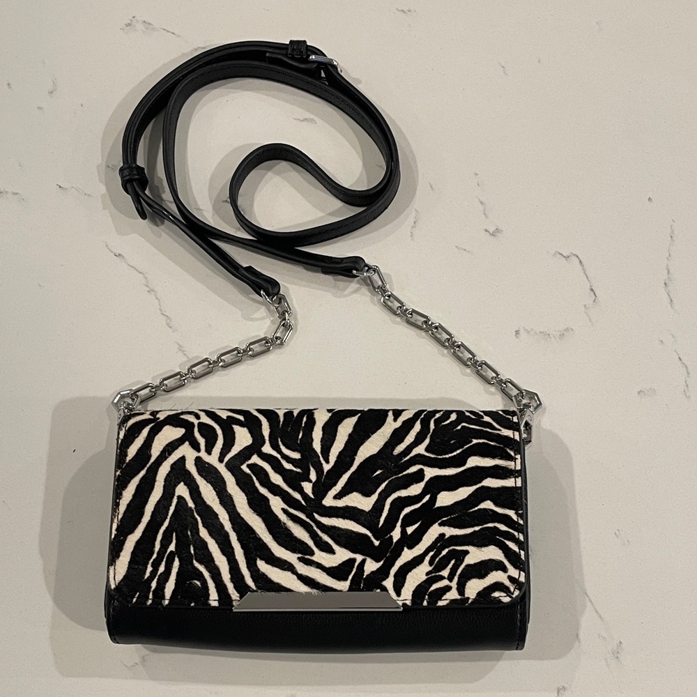White House Black Market Zebra Calf hair Crossbody Bag